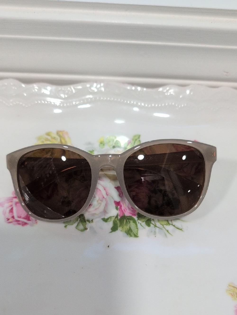 Cole Haan Taupe Translucent Sunglasses with Dark Brown Lenses